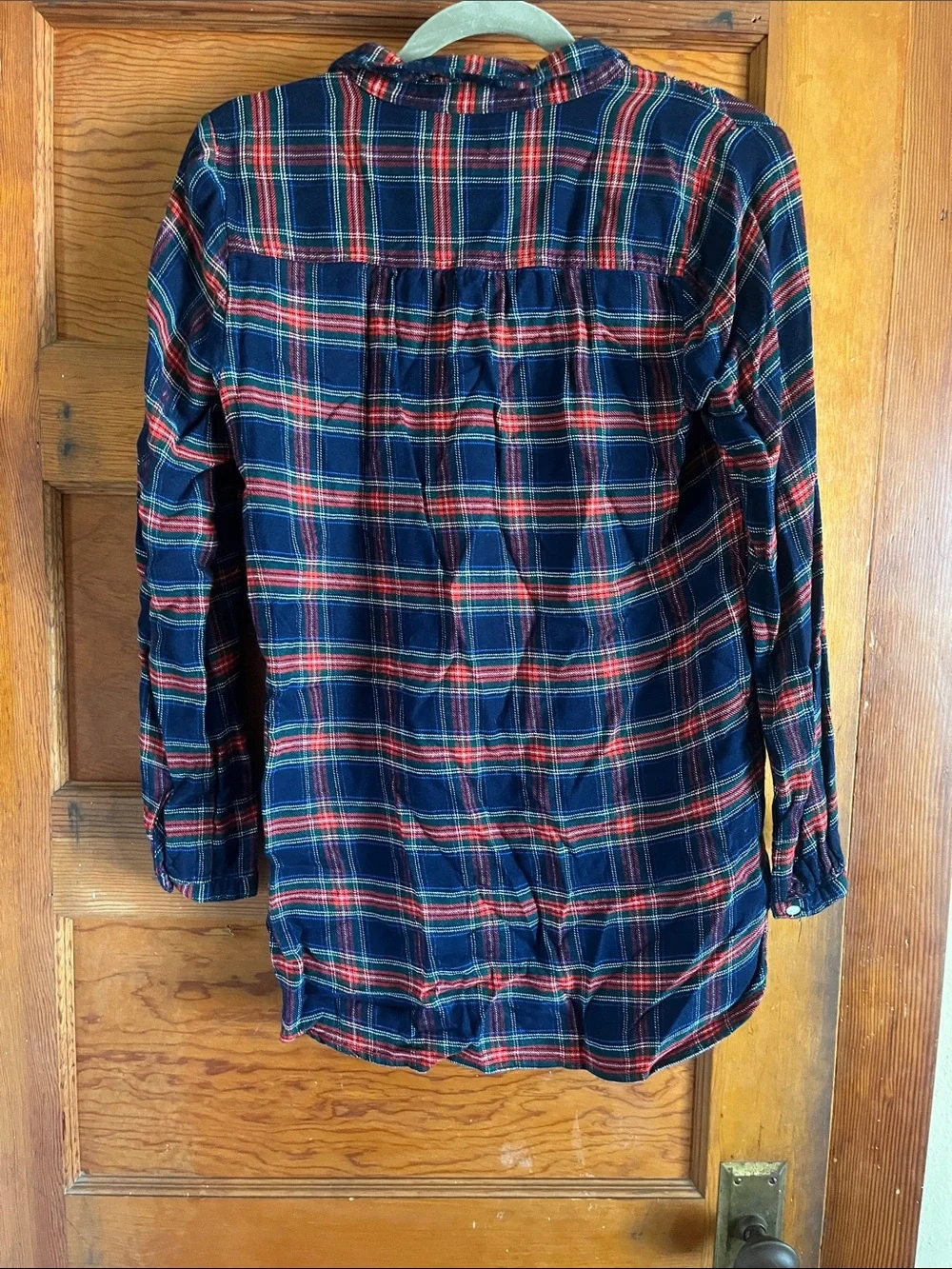 Old Navy Navy, Red & Green Plaid Button-Up Tunic